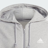 ESSENTIALS FRENCH TERRY 3-STRIPES FULL-ZIP HOODIE