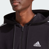 ESSENTIALS FRENCH TERRY 3-STRIPES FULL-ZIP HOODIE