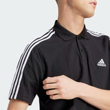 ESSENTIALS PIQUÉ EMBROIDERED SMALL LOGO 3-STRIPES POLO SHIRT